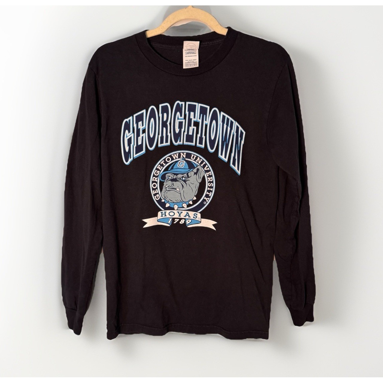 Georgetown University Hoyas Logo Delta Pro Weight Long Sleeve Small
